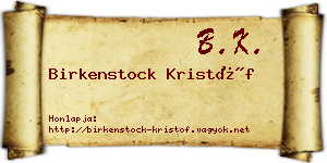 Birkenstock Kristóf névjegykártya